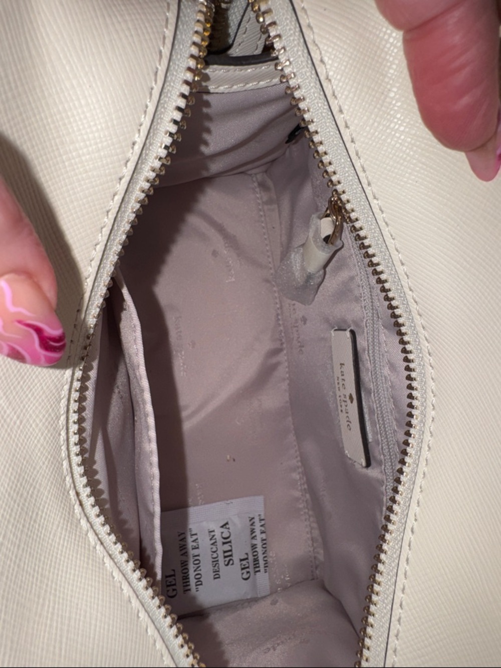 kate spade cream satchel with multicolor jeweled studs - Picture 5 of 7